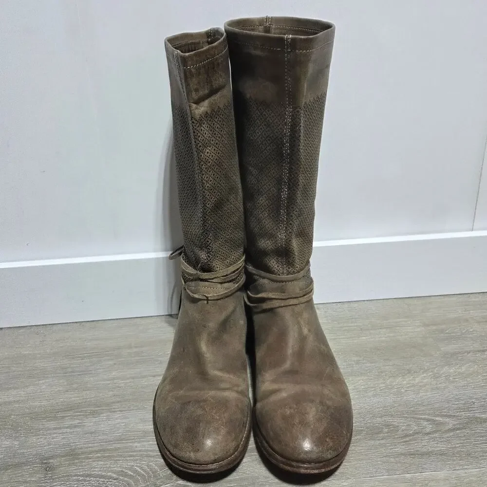 Danielle Brown Vero Cuoio Leather Boots Size 40 US 9.5 - Picture 2 of 7